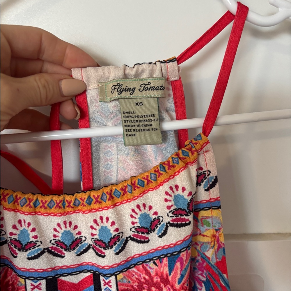 Flying Tomato Pink Multi Floral Halter Mini Dress - Picture 2 of 6